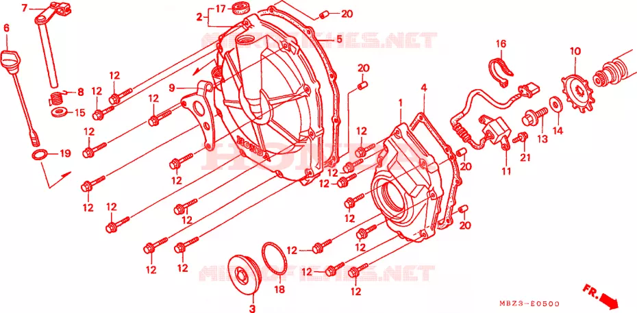 CARTER D'EMBRAYAGE Honda MOTO 600 HORNET 1998  CB600FW
