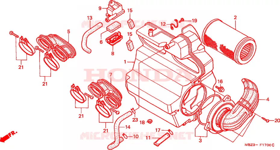 FILTRE A AIR Honda MOTO 600 HORNET 2002  CB600F21