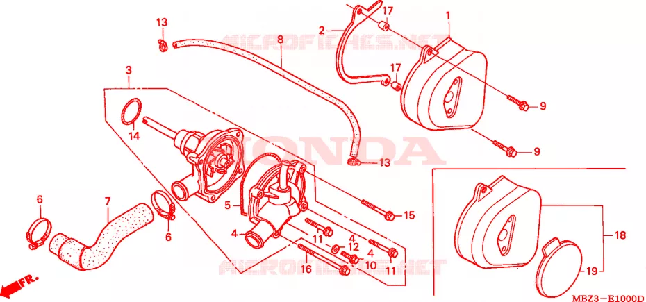 POMPE A EAU Honda MOTO 600 HORNET 2000  CB600F2Y