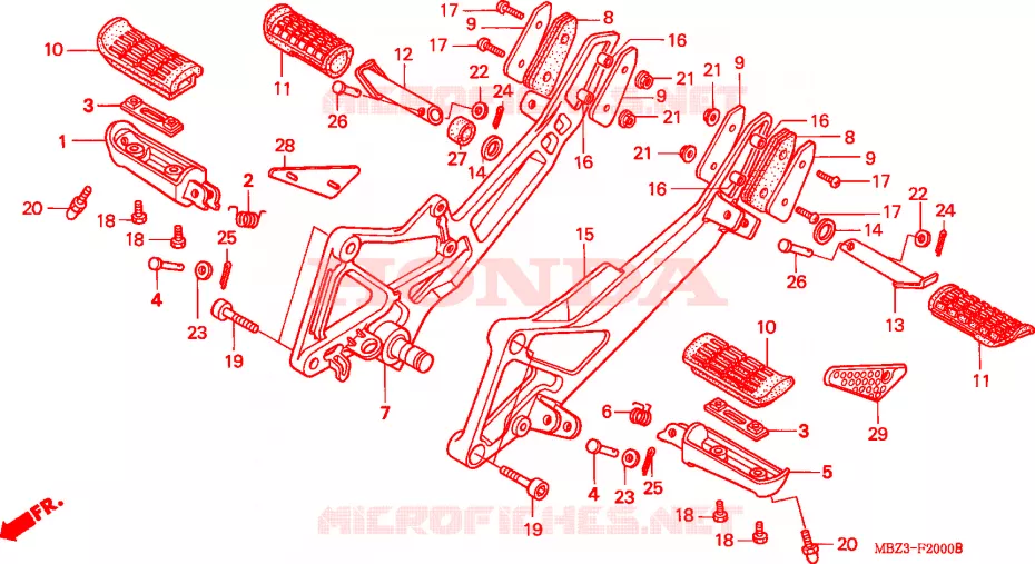 REPOSE PIED Honda MOTO 600 HORNET 2003  CB600F21