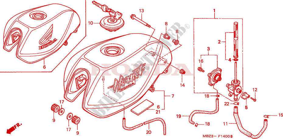 RESERVOIR A CARBURANT pour Honda CB 600 F HORNET 34HP de 2000
