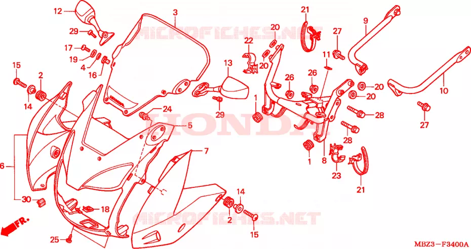 TETE DE FOURCHE Honda MOTO 600 HORNET 2003  CB600F21