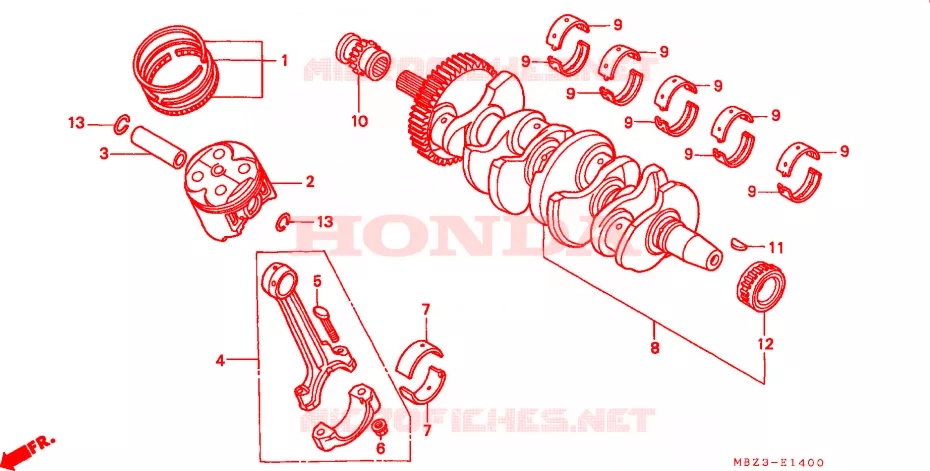 VILEBREQUIN - PISTON Honda MOTO 600 HORNET 2000  CB600F2Y