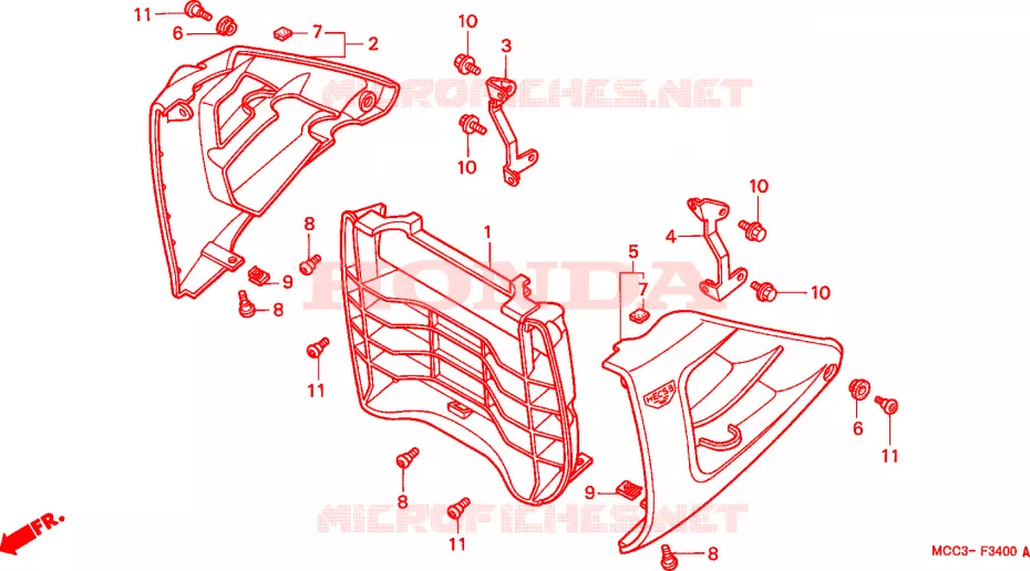 GRILLE - OUIES DE RADIATEUR Honda MOTO 1100 CB 2001  CB1100SF1