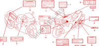ETIQUETTE DE PRECAUTIONS(VTR1000SPY/1) pour Honda VTR 1000 SP1 RC51 de 2000