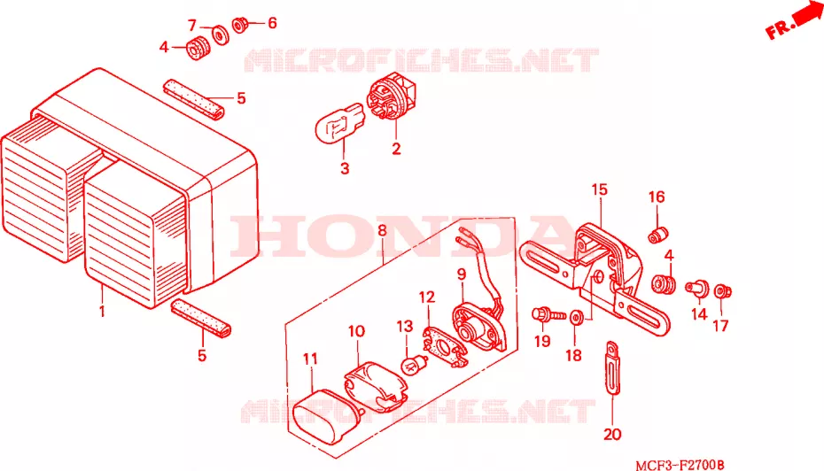 FEU ARRIERE Honda MOTO 1000 SP 2003  VTR1000SP3