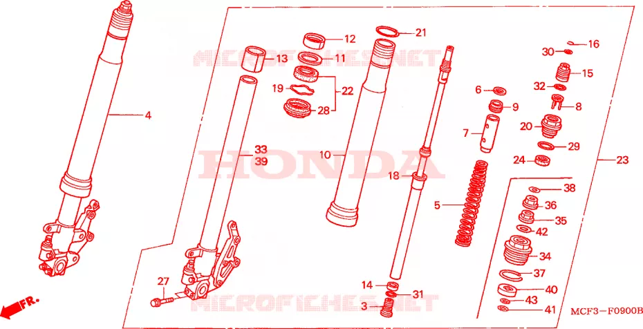 FOURCHE Honda MOTO 1000 SP 2004  VTR1000SP3