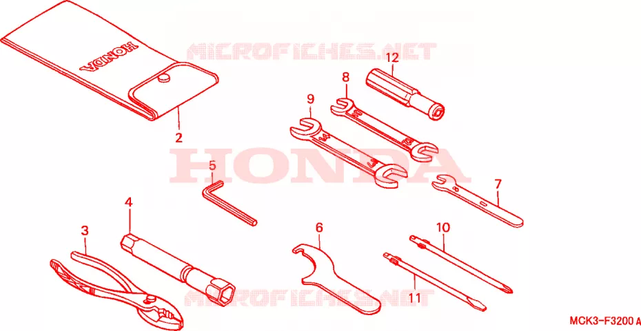 OUTIL Honda MOTO 1100 SHADOW 2000  VT1100C2Y