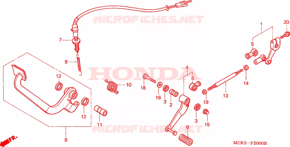PEDALE Honda MOTO 1100 SHADOW 2004  VT1100C24