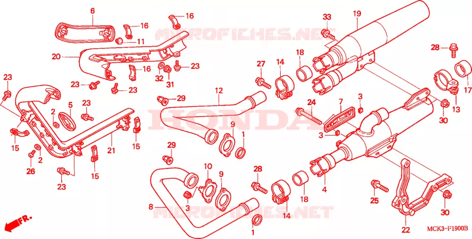 SILENCIEUX D'ECHAPPEMENT Honda MOTO 1100 SHADOW 2000  VT1100C2Y