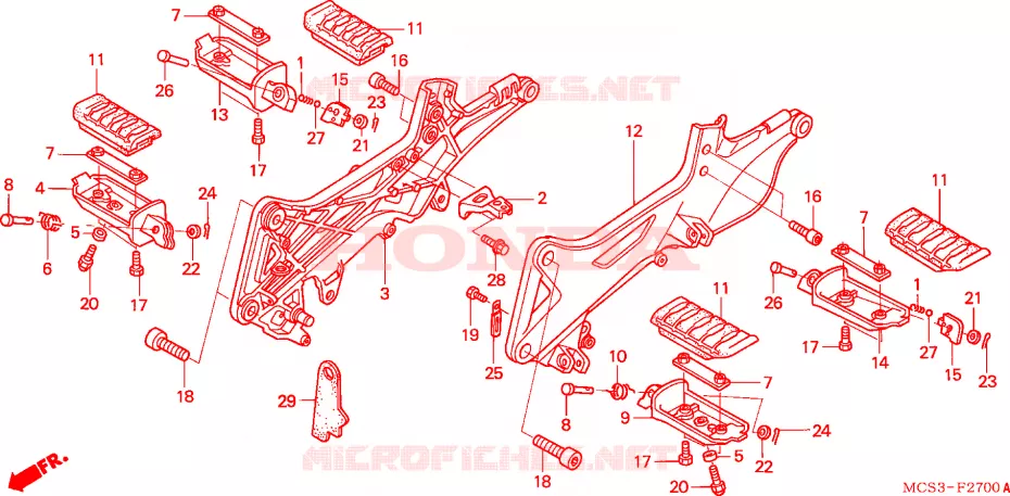 REPOSE PIED Honda MOTO 1300 PAN-EUROPEAN 2004  ST13004