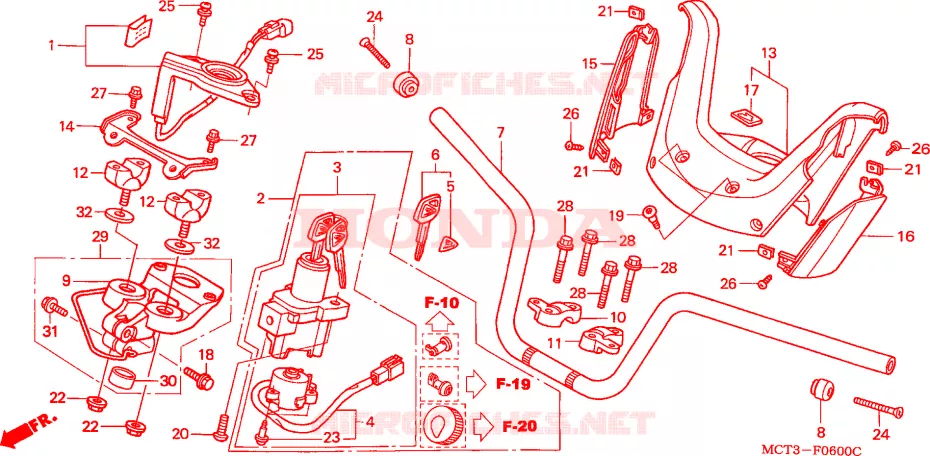 GUIDON - CARENAGE Honda SCOOTER 600 SILVERWING 2005  FJS600D4