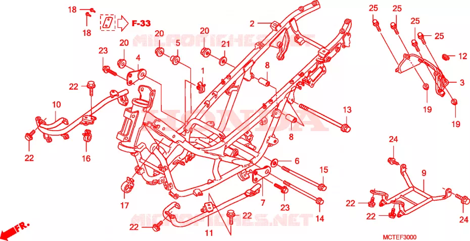 CADRE Honda SCOOTER 400 SILVERWING 2007  FJS400D7