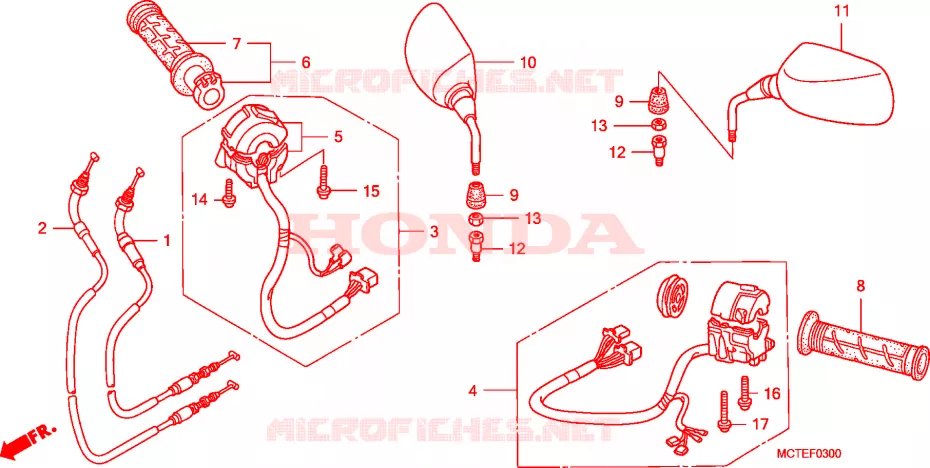 COMMODO - LEVIER - CABLE Honda SCOOTER 600 SILVERWING 2006  FJS600D6