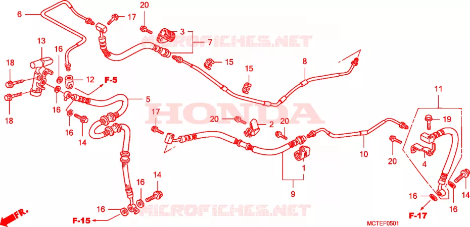 DURITE DE FREIN ARRIERE (FJS400D/FJS600D) Honda SCOOTER 600 SILVERWING 2007  FJS600D7
