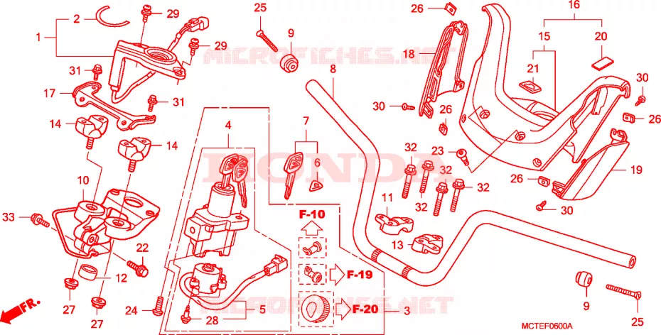 GUIDON - CARENAGE Honda SCOOTER 600 SILVERWING 2008  FJS600A6