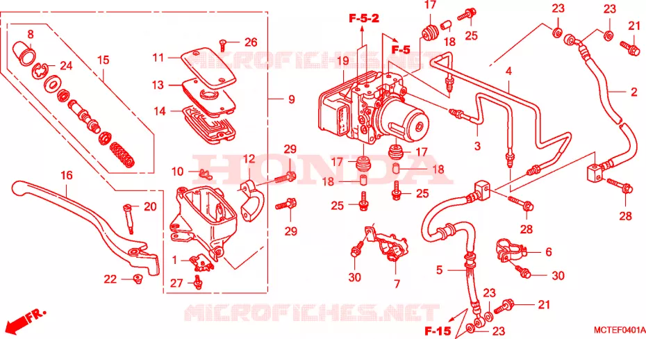 MAITRE-CYLINDRE FREIN AV.(FJS600A) Honda SCOOTER 600 SILVERWING 2008  FJS600A6