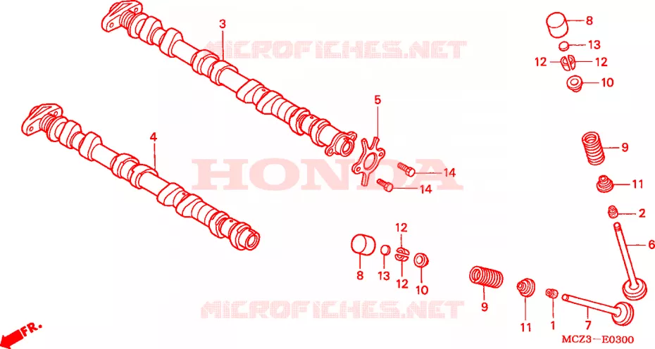 ARBRE A CAMES - SOUPAPE Honda MOTO 900 HORNET 2002  CB900F2
