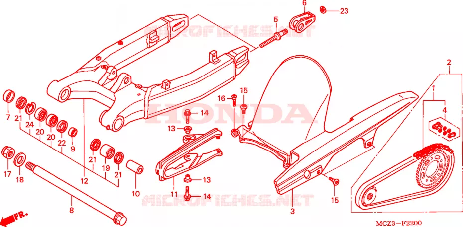 BRAS OSCILLANT Honda MOTO 900 HORNET 2003  CB900F2