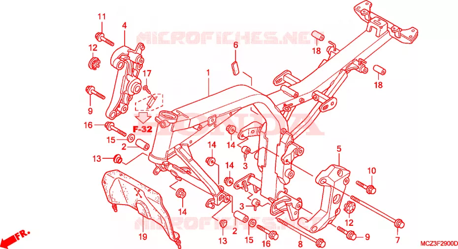 CADRE Honda MOTO 900 HORNET 2006  CB900F6