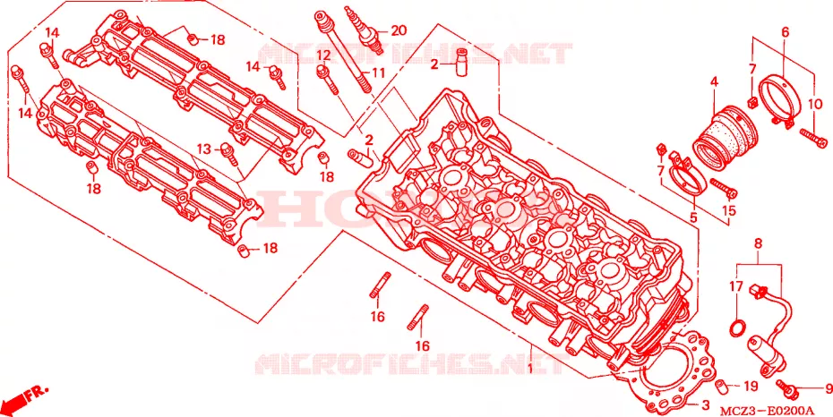 CULASSE Honda MOTO 900 HORNET 2003  CB900F3_A