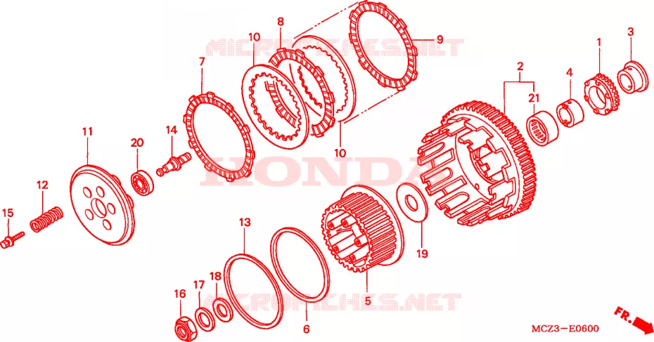 EMBRAYAGE Honda MOTO 900 HORNET 2005  CB900F4