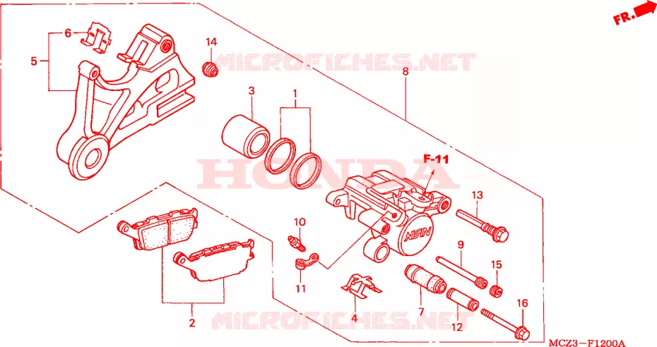 ETRIER DE FREIN ARRIERE Honda MOTO 900 HORNET 2006  CB900F6