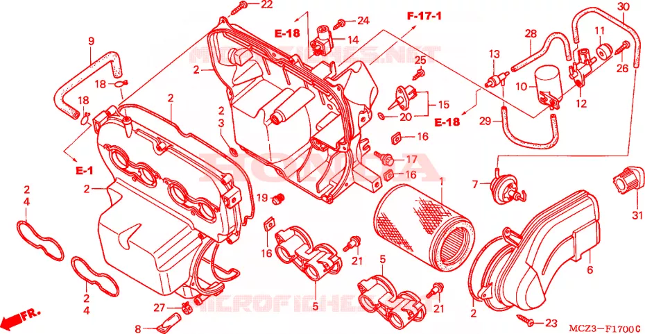 FILTRE A AIR Honda MOTO 900 HORNET 2006  CB900F6