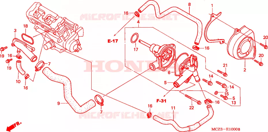 POMPE A EAU Honda MOTO 900 HORNET 2002  CB900F2