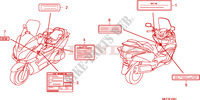 ETIQUETTE DE PRECAUTIONS(FJS400D9/FJS400A) pour Honda SILVER WING 400 de 2012