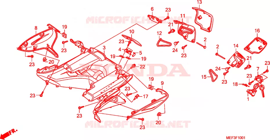 BOITE INTERIEURE(FJS400D9/FJS400A) Honda SCOOTER 400 SILVERWING 2014  FJS400D9
