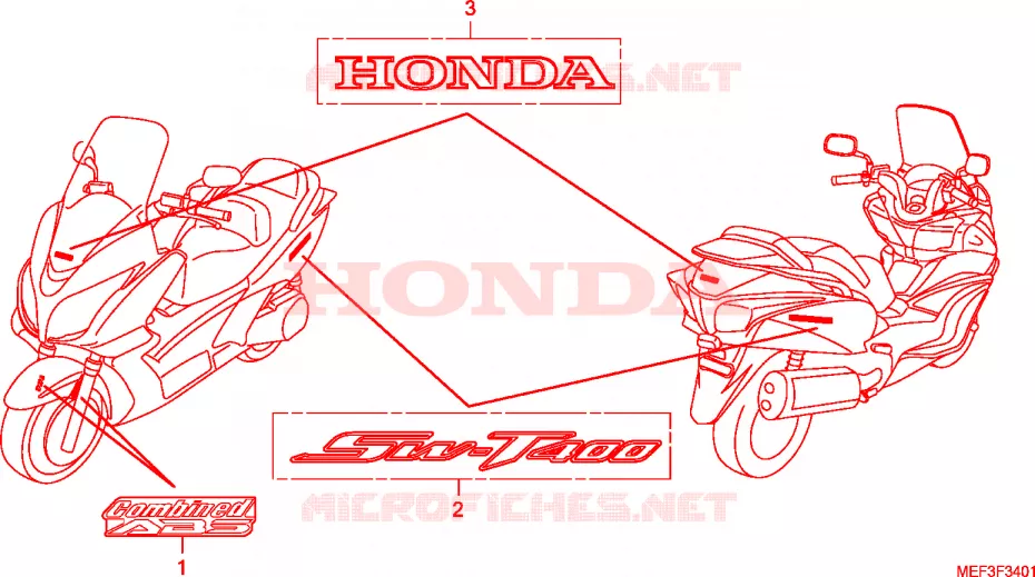 EMBLEME/MARQUE(FJS400D9/FJS400A) Honda SCOOTER 400 SILVERWING 2014  FJS400D9