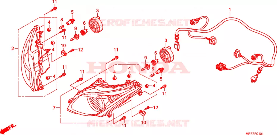 PROJECTEUR(FJS400D9/FJS400A) Honda SCOOTER 400 SILVERWING 2015  FJS400D9