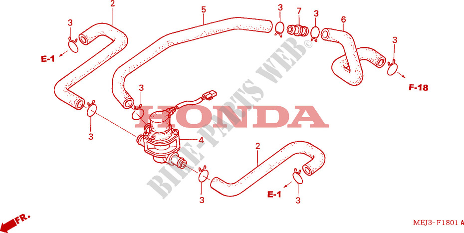 COMMANDE INJECTION D'AIR SOUPAPE pour Honda CB 1300 BI COULEUR de 2005