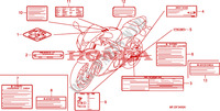 ETIQUETTE DE PRECAUTIONS pour Honda CBR 600 RR GRAY ORANGE de 2011