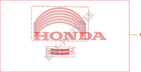 LISERES DE JANTES pour Honda CBR 600 RR ABS GRIS ORANGE de 2011