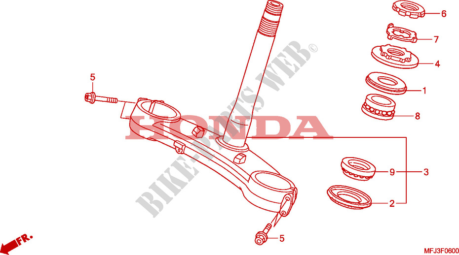 TE DE FOURCHE pour Honda CBR 600 RR ABS de 2009