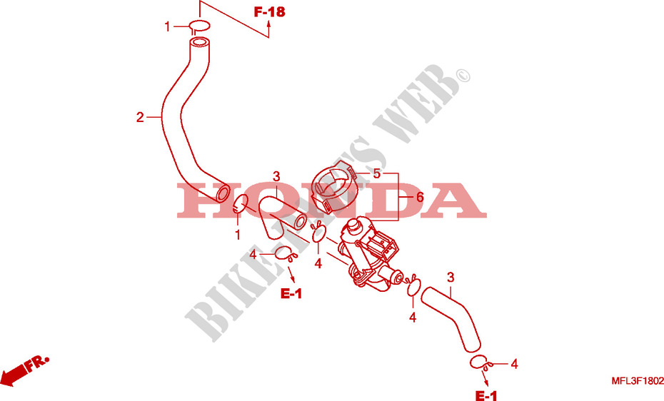 SYSTÈME DE RECYCLAGE DES GAZ pour Honda CBR 1000 RR FIREBLADE NOIRE de 2010