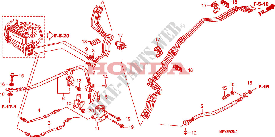 CONDUITE DE FREIN(ABS) pour Honda VT 1300 C ABS de 2011