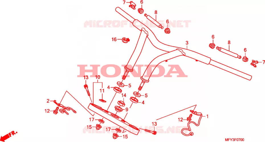 GUIDON - TE DE FOURCHE Honda MOTO 1300 VT 2011  VT1300CRB