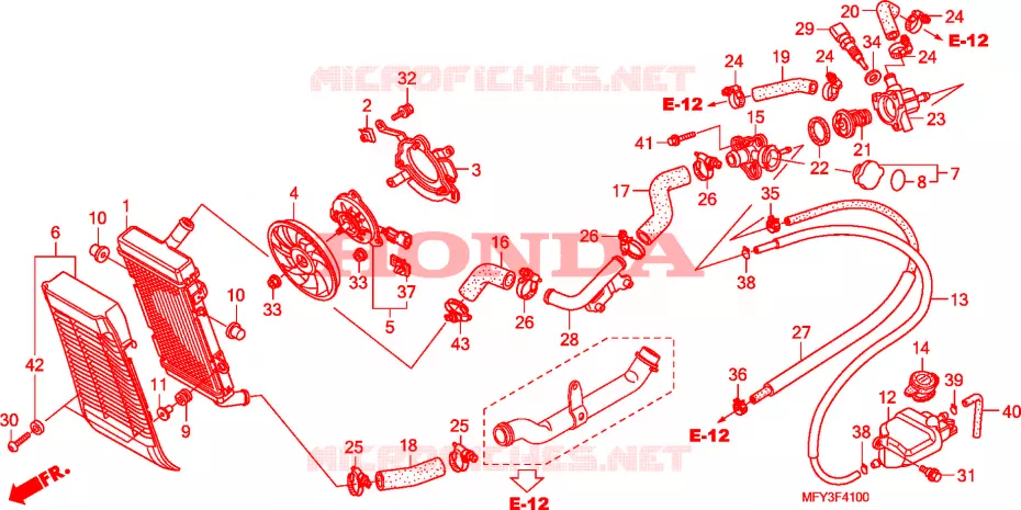 RADIATEUR Honda MOTO 1300 VT 2011  VT1300CRB