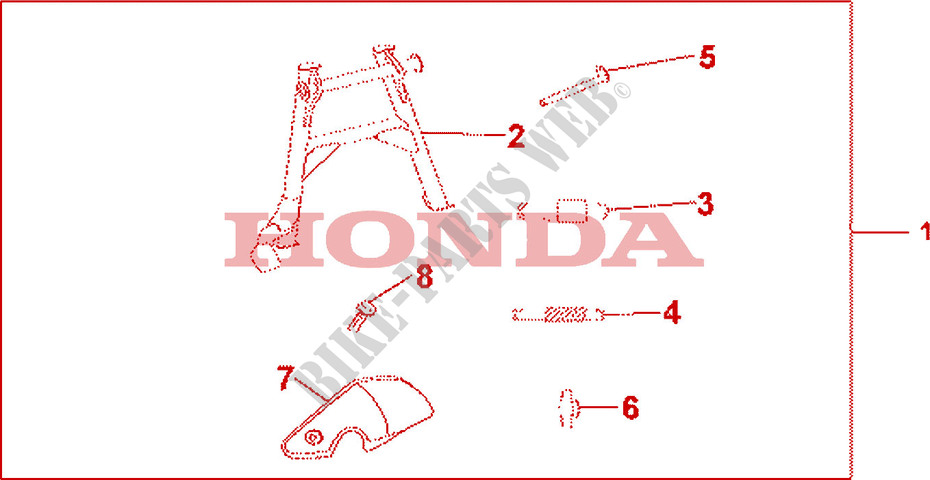 BEQUILLE CENTRALE 125 VARADERO pour Honda CBF 1000 F de 2010