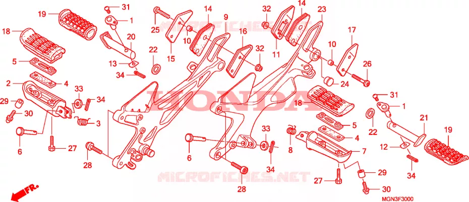 REPOSE PIED Honda MOTO 600 CBF 2011  CBF600SAA