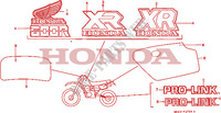 AUTOCOLLANTS pour Honda XR 600 R de 1986