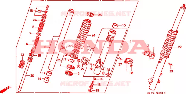FOURCHE Honda MOTO 600 XR 1990  XR600RL