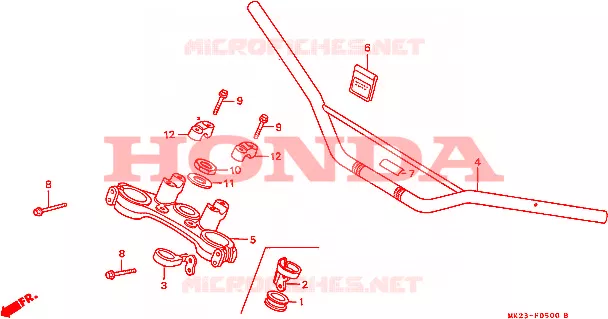 GUIDON - TE DE FOURCHE Honda MOTO 600 XR 1985  XR600RF