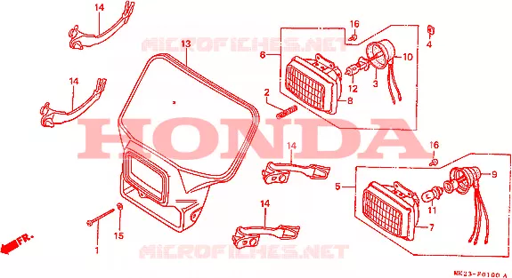 PHARE Honda MOTO 600 XR 1990  XR600RL
