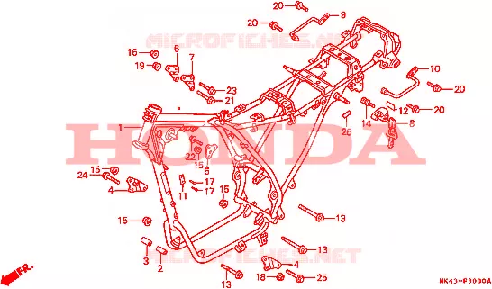 CADRE Honda MOTO 500 XBR 1987  XBR500H