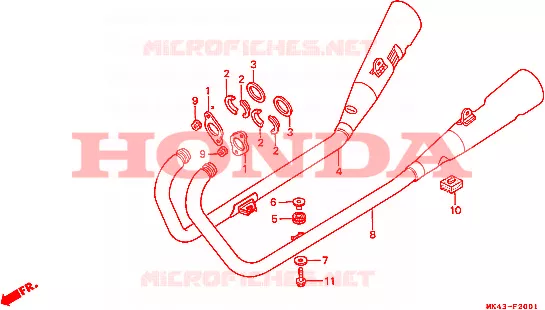 SILENCIEUX D'ECHAPPEMENT(2) Honda MOTO 500 XBR 1987  XBR500SH