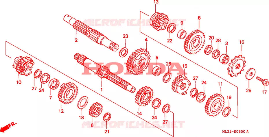 BOITE DE VITESSES Honda MOTO 500 CR 1990  CR500RL